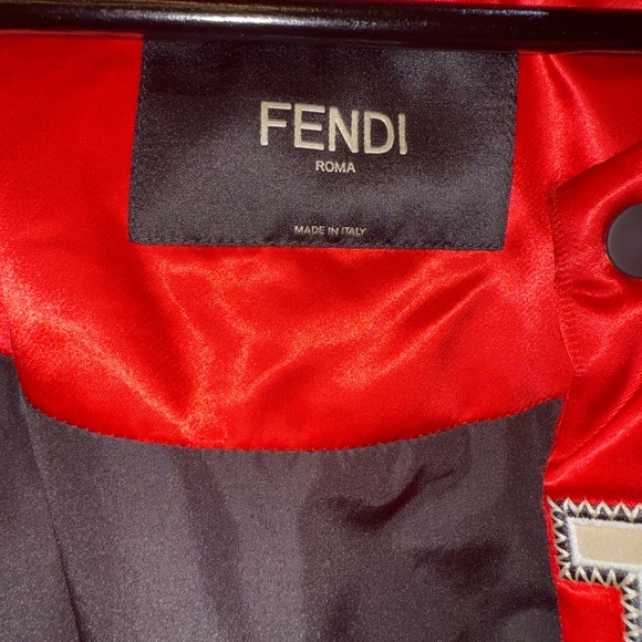 Fendi Red Satin Bomber Jacket - Picture 4 of 5